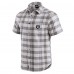 Las Vegas Raiders Darius Rucker Collection by Fanatics Gray Team Plaid Short Sleeve Full-Snap Shirt