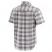 Las Vegas Raiders Darius Rucker Collection by Fanatics Gray Team Plaid Short Sleeve Full-Snap Shirt