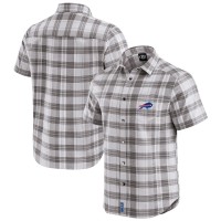 Рубашка с коротким рукавом на кнопках Buffalo Bills Darius Rucker Collection by Fanatics Gray Team Plaid