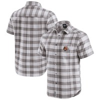 Cincinnati Bengals Darius Rucker Collection by Fanatics Gray Team Plaid Short Sleeve Full-Snap Shirt