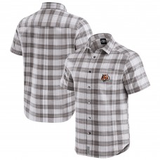 Cincinnati Bengals Darius Rucker Collection by Fanatics Gray Team Plaid Short Sleeve Full-Snap Shirt