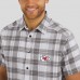 Kansas City Chiefs Darius Rucker Collection by Fanatics Gray Team Plaid Short Sleeve Full-Snap Shirt