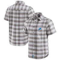 Рубашка Detroit Lions Darius Rucker Collection by Fanatics Gray Team Plaid Short Sleeve