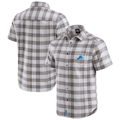 Рубашка Detroit Lions Darius Rucker Collection by Fanatics Gray Team Plaid Short Sleeve