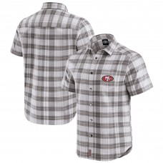 San Francisco 49ers Darius Rucker Collection by Fanatics Gray Team Plaid Short Sleeve Full-Snap Shirt