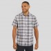 Miami Dolphins Darius Rucker Collection by Fanatics Gray Team Plaid Short Sleeve Full-Snap Shirt