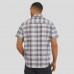 Miami Dolphins Darius Rucker Collection by Fanatics Gray Team Plaid Short Sleeve Full-Snap Shirt