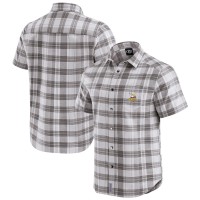 Minnesota Vikings Darius Rucker Collection by Fanatics Gray Team Plaid Short Sleeve Full-Snap Shirt