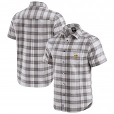 Minnesota Vikings Darius Rucker Collection by Fanatics Gray Team Plaid Short Sleeve Full-Snap Shirt