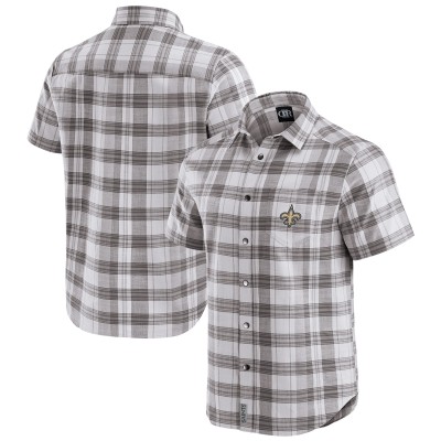 Рубашка с коротким рукавом New Orleans Saints Darius Rucker Collection by Fanatics Gray Team Plaid Short Sleeve