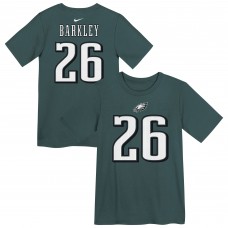 Дошкольникам Philadelphia Eagles Saquon Barkley Nike Midnight Green Player Name & Number T-Shirt