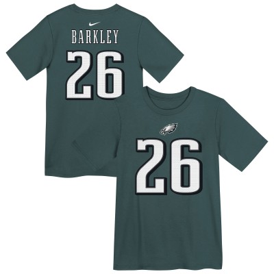 Дошкольникам Philadelphia Eagles Saquon Barkley Nike Midnight Green Player Name & Number T-Shirt