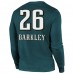 Футболка с длинным рукавом Saquon Barkley Philadelphia Eagles Majestic Threads Super Bowl LIX Player Name & Number Tri-Blend - Midnight Green