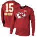 Футболка с длинным рукавом Patrick Mahomes Kansas City Chiefs Majestic Threads Super Bowl LIX Player Name & Number Tri-Blend - Red