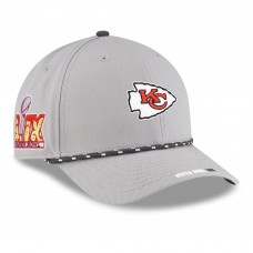 Бейсболка Kansas City Chiefs New Era Super Bowl LIX Opening Night 9FORTY - Gray