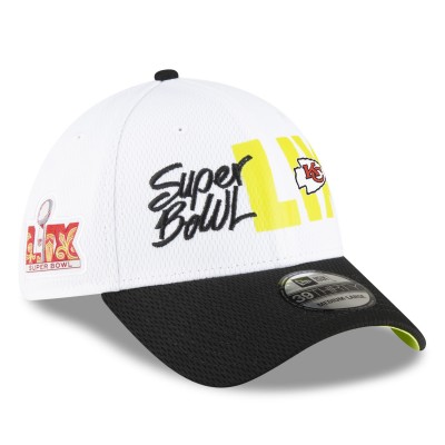 Бейсболка Kansas City Chiefs New Era Super Bowl LIX 39THIRTY - White/Black