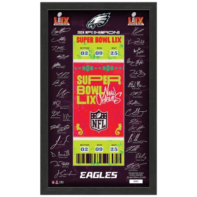 Philadelphia Eagles Highland Mint Super Bowl LIX 12 x 20 Signature Framed Ticket