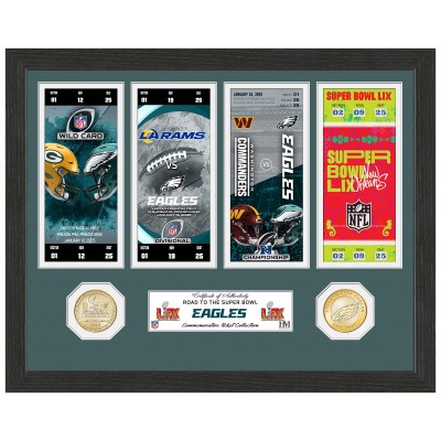 Philadelphia Eagles Highland Mint Super Bowl LIX 13 x 13 Road To The Championship Ticket Bronze Coin Photo Mint