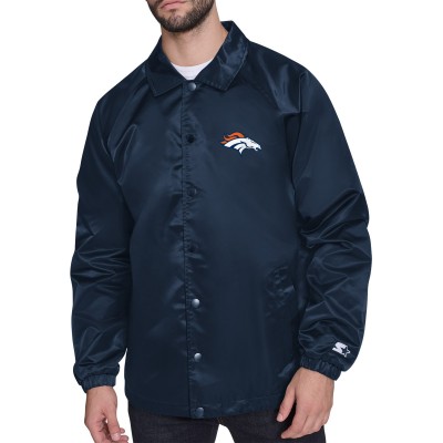 Куртка на кнопках Denver Broncos Starter Navy Retro Logo Raglan Coaches