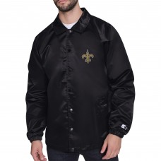 Куртка на кнопках New Orleans Saints Starter Black Retro Logo Raglan Coaches