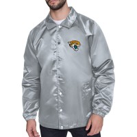 Jacksonville Jaguars Starter Gray Retro Logo Raglan Coaches Full-Snap Jacket