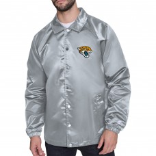 Jacksonville Jaguars Starter Gray Retro Logo Raglan Coaches Full-Snap Jacket
