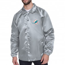 Куртка на кнопках Miami Dolphins Starter Gray Retro Logo Raglan Coaches