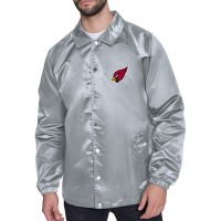 Arizona Cardinals Starter Gray Retro Logo Raglan Coaches Full-Snap Jacket