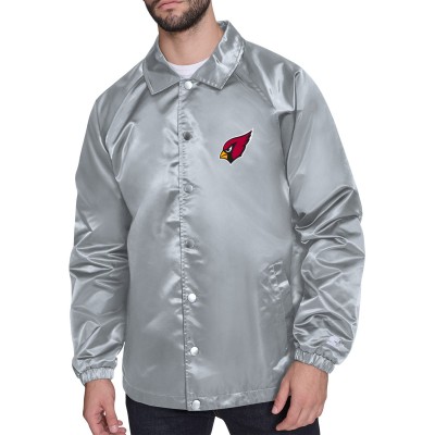Arizona Cardinals Starter Gray Retro Logo Raglan Coaches Full-Snap Jacket