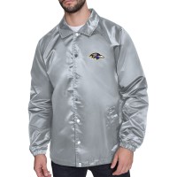 Куртка на кнопках Baltimore Ravens Starter Gray Retro Logo Raglan Coaches