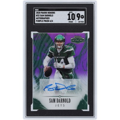 Sam Darnold New York Jets Autographed 2020 Panini Honors Purple Prizm #32 #4/4 SGC Authenticated 9/10 Card