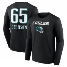 Футболка с длинным рукавом Lane Johnson Philadelphia Eagles Team Wordmark Name & Number - Black