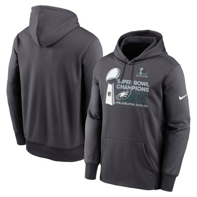 Толстовка Philadelphia Eagles Nike Super Bowl LIX Champions Locker Room Trophy Collection Club Fleece - Anthracite