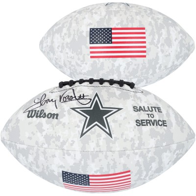 Tony Dorsett Dallas Cowboys Autographed Fanatics Authentic 2024 Salute To Service Wilson Football