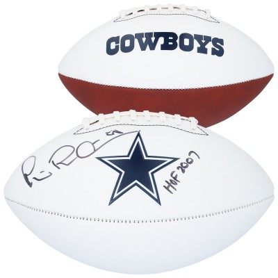 Michael Irvin Dallas Cowboys Autographed Fanatics Authentic Franklin White Panel Football with HOF 2007 Inscription