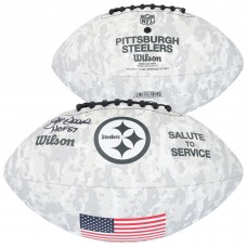 Joe Greene Pittsburgh Steelers Autographed Fanatics Authentic 2024 Salute To Service Wilson Football with HOF 87 Inscription