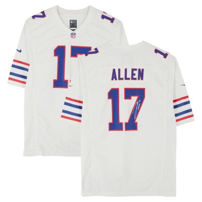 Игровая джерси Josh Allen Buffalo Bills Autographed Fanatics Authentic Nike White Throwback Game