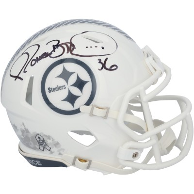 Jerome Bettis Pittsburgh Steelers Autographed Fanatics Authentic Riddell 2024 Salute to Service Speed Mini Helmet