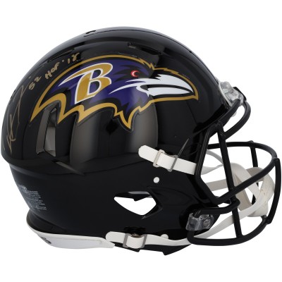 Ray Lewis Baltimore Ravens Autographed Fanatics Authentic Riddell Speed Authentic Helmet with HOF 18 Inscription