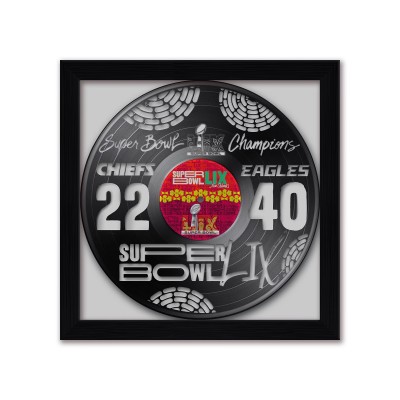 Philadelphia Eagles Super Bowl LIX Champions 13 x 13 Framed Art Vinyl Record Print