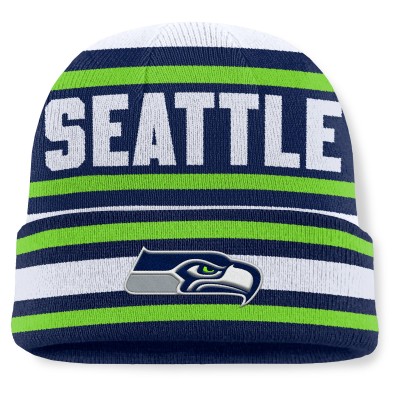 Seattle Seahawks Fanatics College Navy Center Cuffed Knit Hat