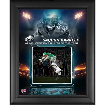 Saquon Barkley Philadelphia Eagles Fanatics Authentic Framed 13 x 16 2024 Offensive Player of the Year Collage