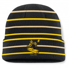 Pittsburgh Steelers Fanatics Black Throwback Yard Lines Cuffed Knit Hat Pittsburgh Steelers Fanatics Black Throwback Yard Lines Cuffed Knit Hat