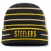 Pittsburgh Steelers Fanatics Black Throwback Yard Lines Cuffed Knit Hat