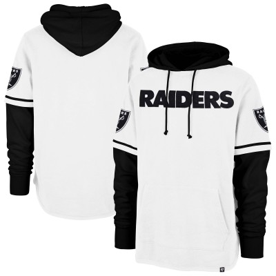 Las Vegas Raiders 47 White Trifecta Shortstop Pullover Hoodie