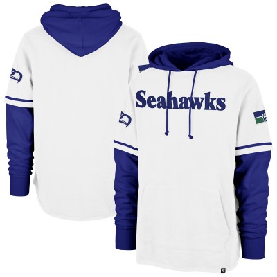 Толстовка Seattle Seahawks 47 White Throwback Shortstop