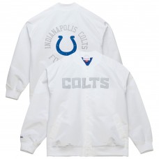 Indianapolis Colts Mitchell & Ness White Double Clutch Raglan Full-Snap Jacket