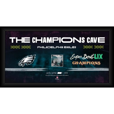 Philadelphia Eagles Fanatics Authentic Super Bowl LIX Champions Framed 10 x 20 Fan Cave Collage with Game-Used Confetti - Limited Edition of 2025