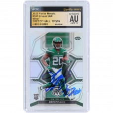 Breece Hall New York Jets Autographed 2022 Panini Mosaic Silver #307 CGC Fanatics Witnessed Authenticated Auto 10 Rookie Card Breece Hall New York Jets Autographed 2022 Panini Mosaic Silver #307 CGC Fanatics Witnessed Authenticated Auto 10 Rookie Card