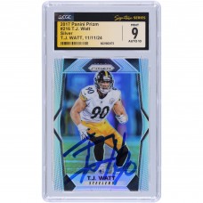 T.J. Watt Pittsburgh Steelers Autographed 2017 Panini Prizm Silver Prizm #216 CGC Fanatics Witnessed Authenticated 9/10 Rookie Card